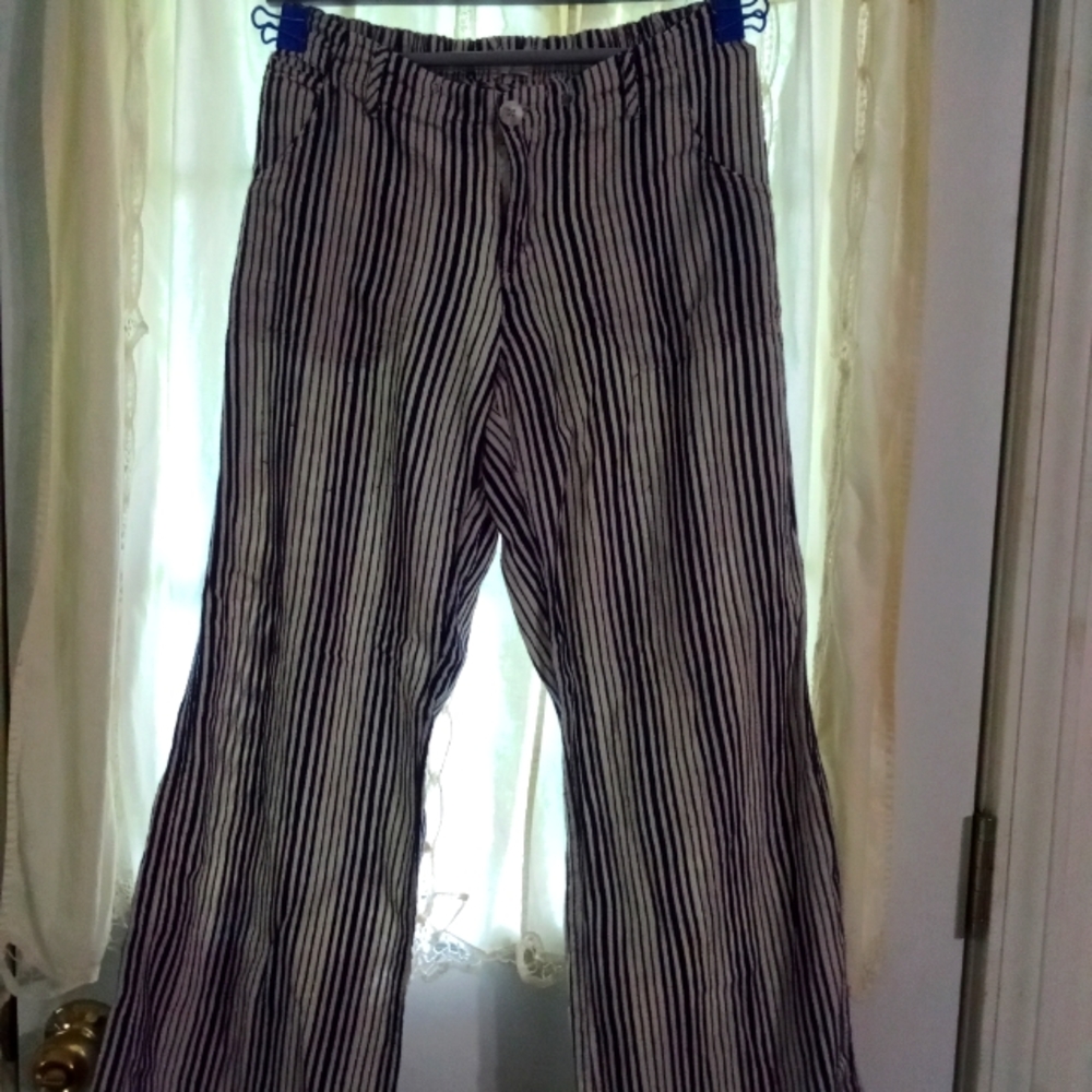 Medium, blue and white striped, Just Living soft pants